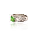 925 Hotselling Sterling Silver Jewellery Green CZ Ring for Women